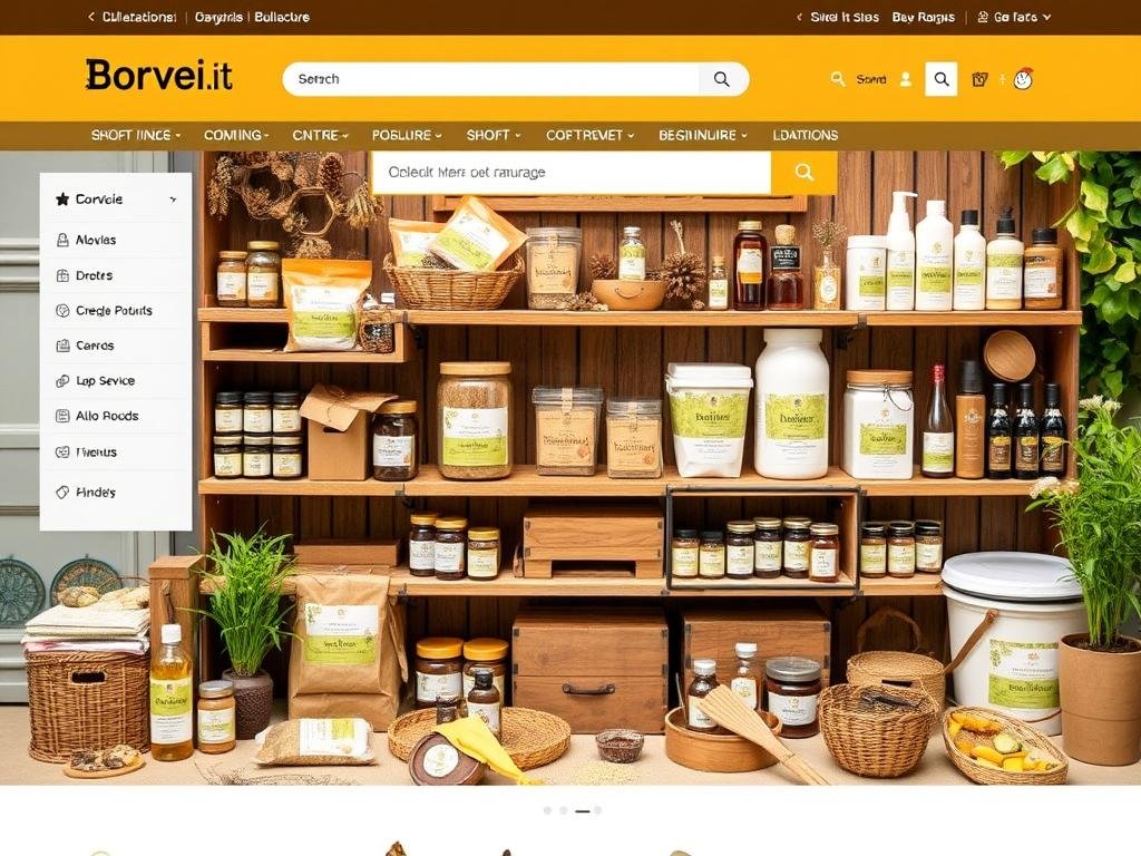Immagine dello shop online Borvei.it con una varietà di prodotti apistici