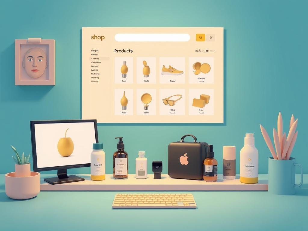 Immagine dello shop online con prodotti in evidenza