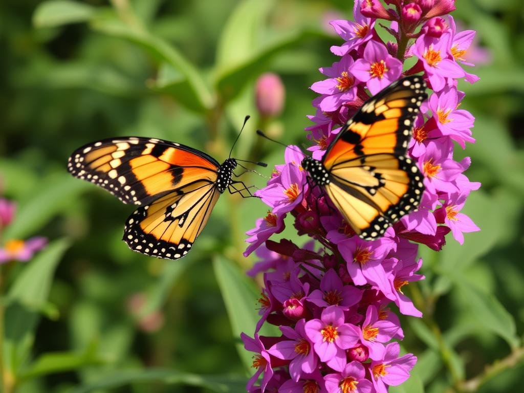 Immagine di buddleia in fiore che attira farfalle