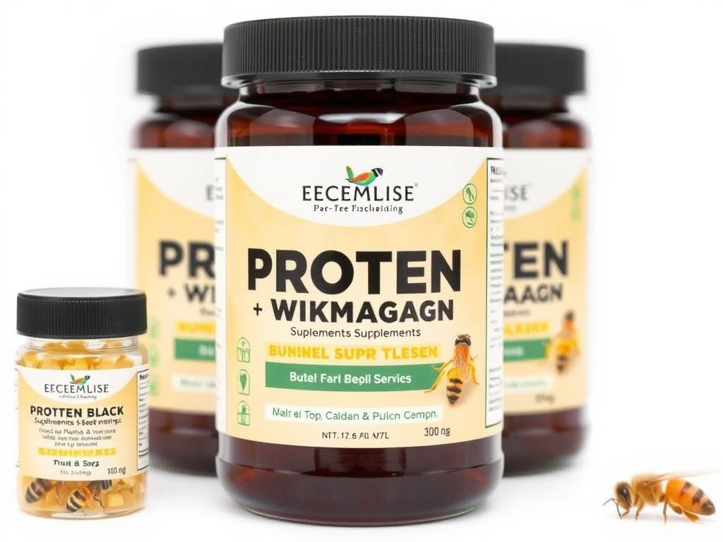 Immagine di integratori proteici e vitaminici per api, formulati per supportare lo sviluppo delle larve.