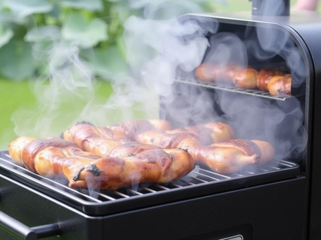 Immagine di un affumicatore elettrico in funzione