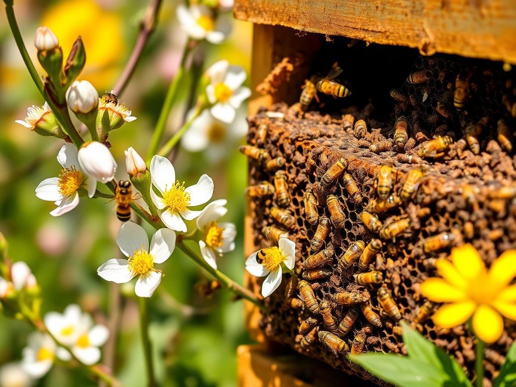 Immagine di un apiario in primavera