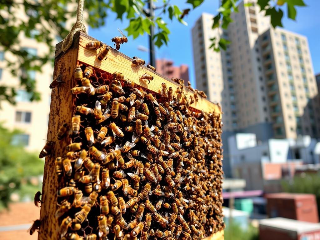 Immagine di un apiario urbano