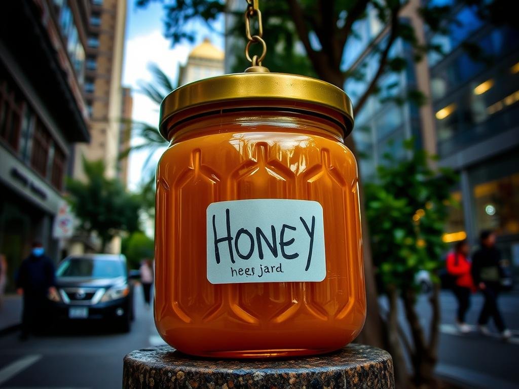 Immagine di un barattolo di miele urbano