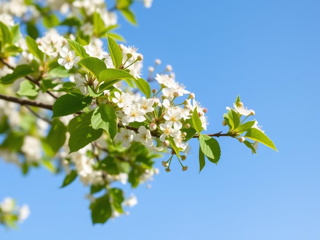 Immagine di un biancospino in fioritura