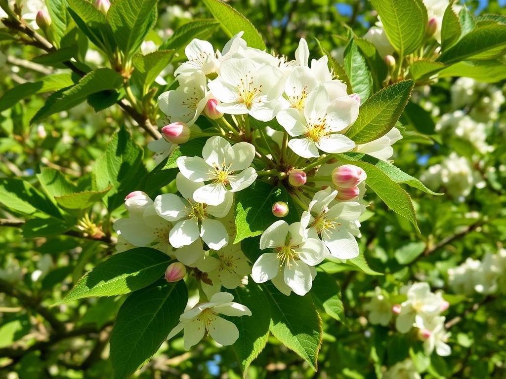 Immagine di un melo selvatico in fioritura