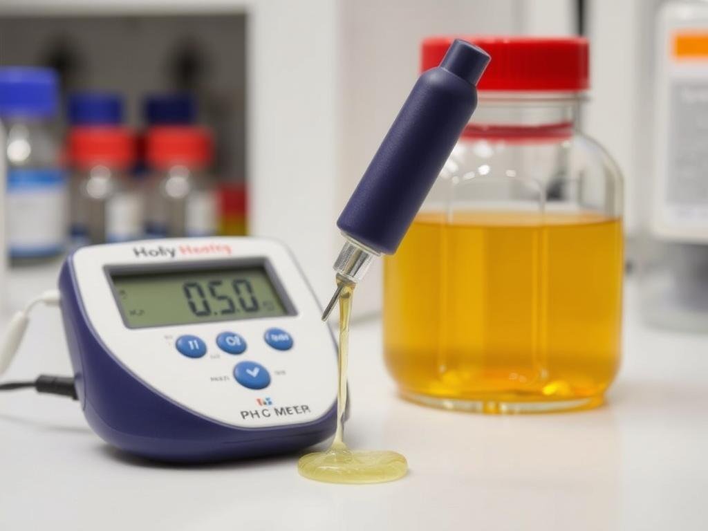 Immagine di un pH-metro utilizzato per misurare l'acidità del miele Immagine di un pH-metro utilizzato per misurare l'acidità del miele