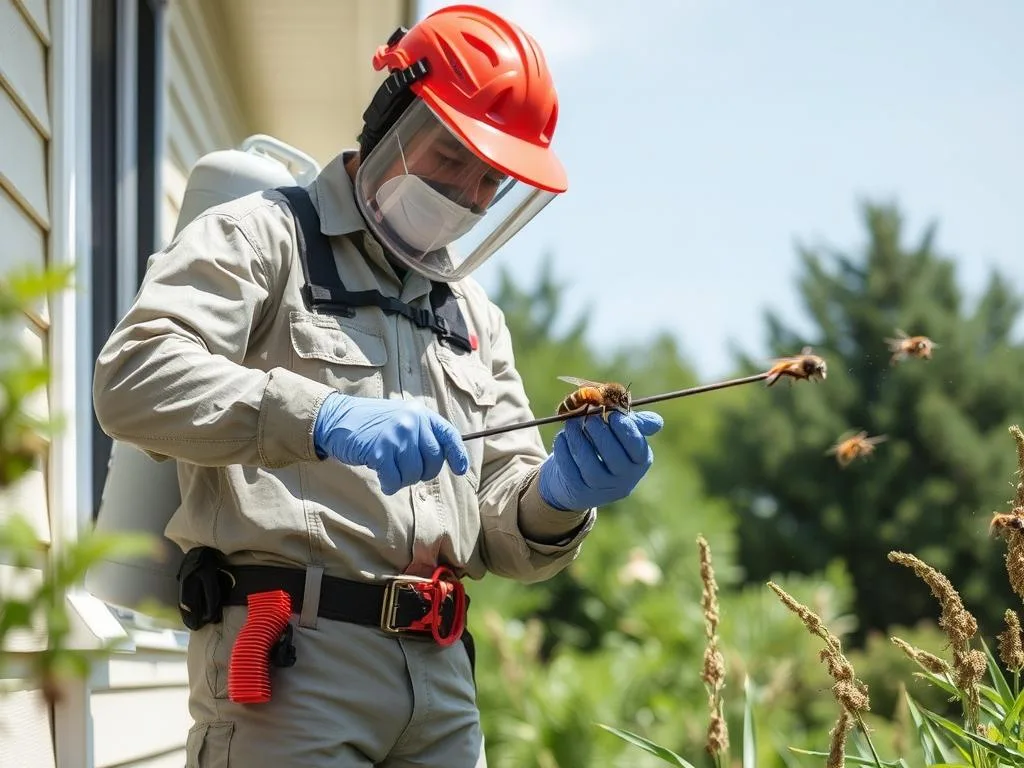 Immagine di un tecnico specializzato in disinfestazione di vespe e calabroni