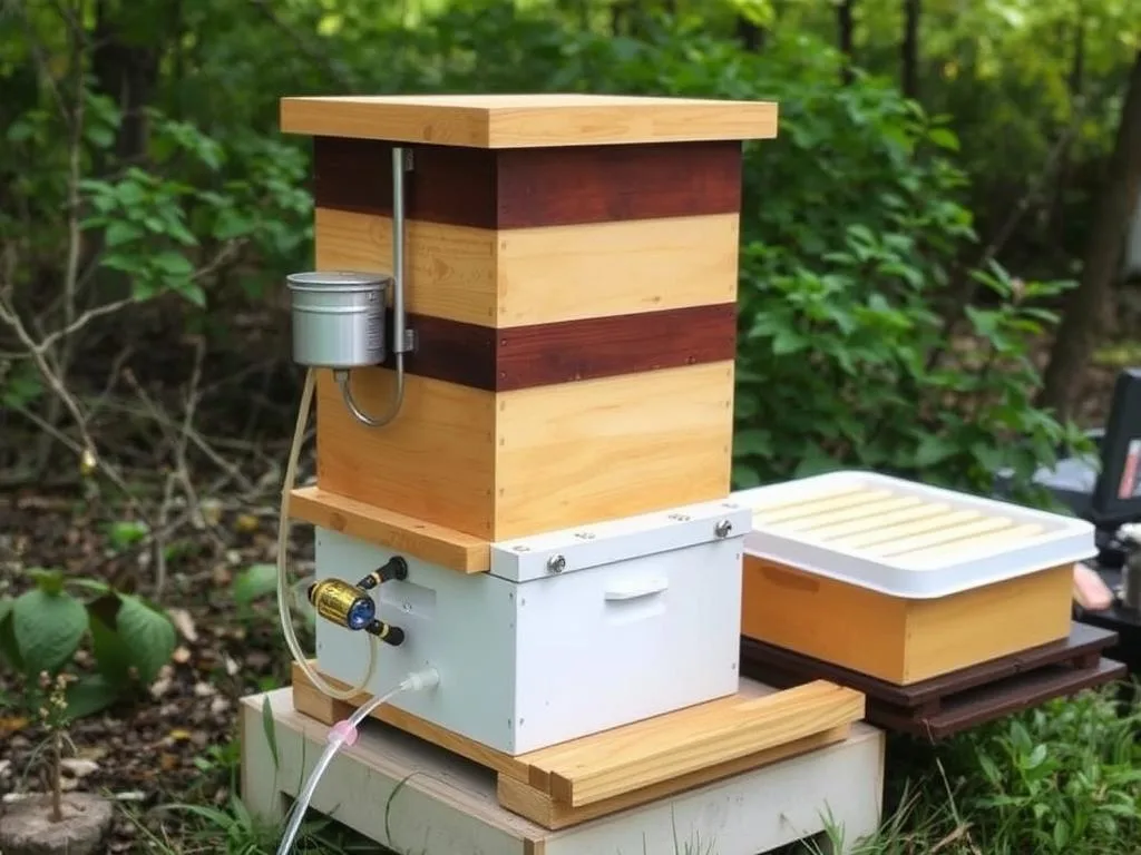 Immagine di un'arnia Flow Hive con sistema di raccolta miele