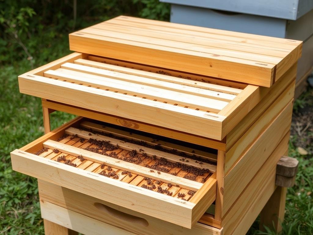 Immagine di un'arnia Langstroth con telaini mobili