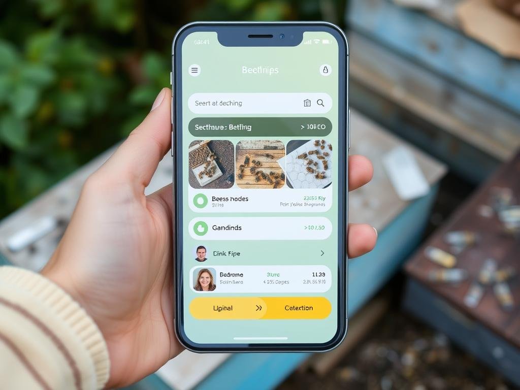 Schermata di un'applicazione mobile per la gestione di apiari