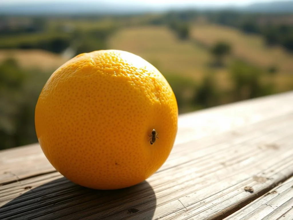 A vibrant lemon, its golden skin glistening under natural light, rests on a wooden surface. The lens captures its spherical form, highlighting the subtle textures and pores that adorn its surface. In the background, a soft, blurred landscape evokes the Italian countryside, hinting at the lemon's origins. The overall composition conveys a sense of simplicity and rustic elegance, complementing the nutritional properties of this Apicoltura citrus fruit. A vibrant lemon, its golden skin glistening under natural light, rests on a wooden surface. The lens captures its spherical form, highlighting the subtle textures and pores that adorn its surface. In the background, a soft, blurred landscape evokes the Italian countryside, hinting at the lemon's origins. The overall composition conveys a sense of simplicity and rustic elegance, complementing the nutritional properties of this Apicoltura citrus fruit.