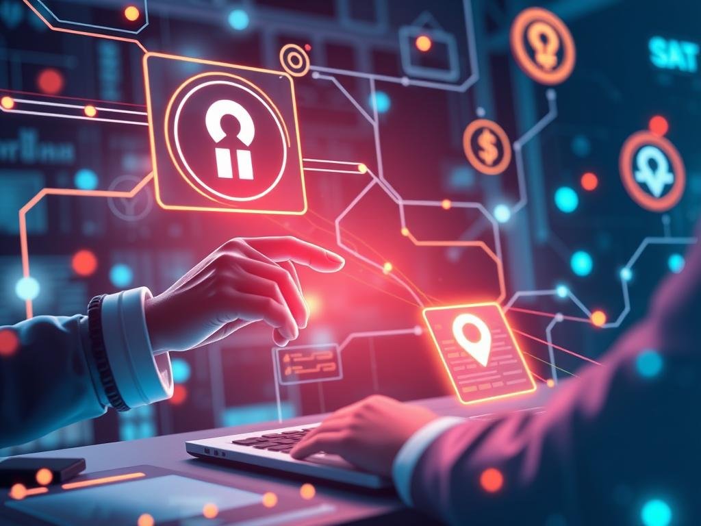 Genera un'immagine che rappresenti gli smart contracts in azione