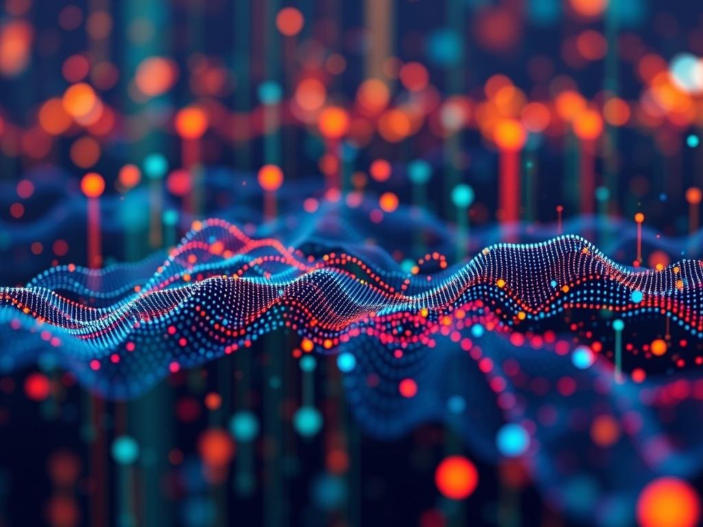 Genera un'immagine che rappresenti l'analisi di big data da sensori IoT.