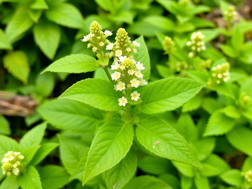 Genera un'immagine di melissa in fiore