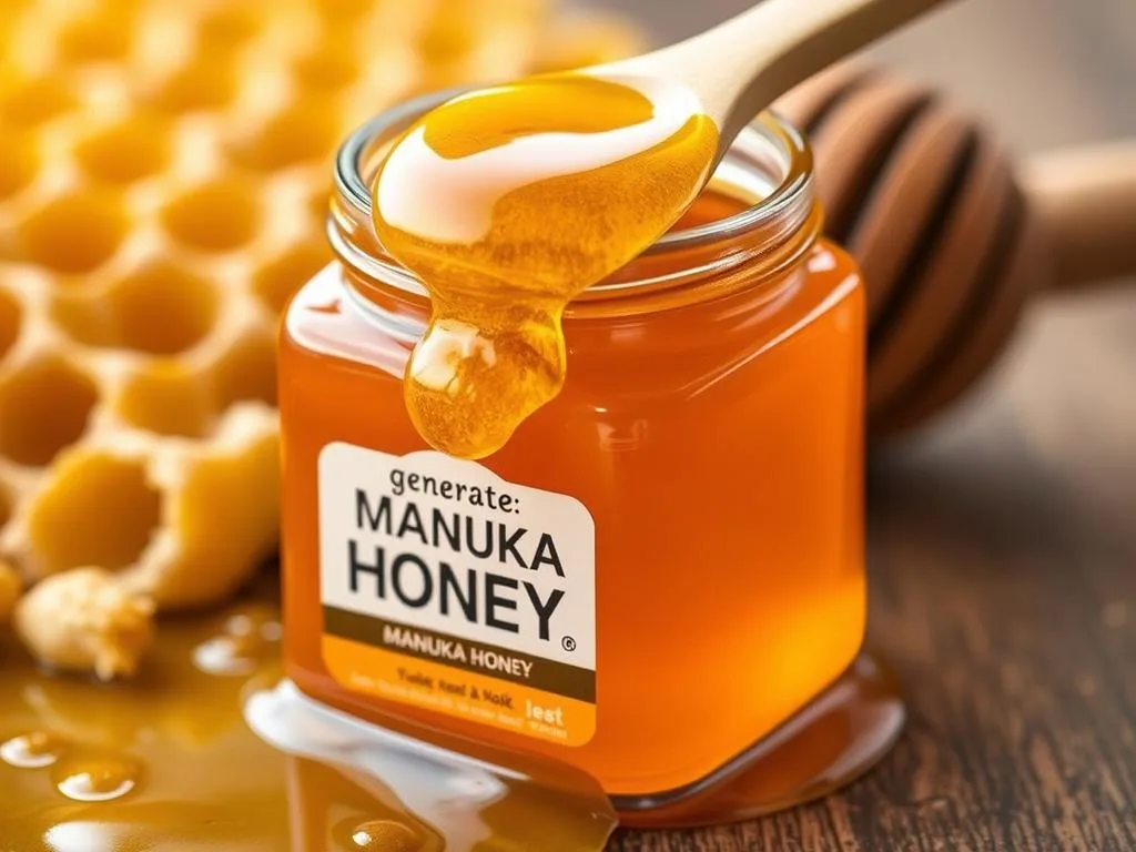 Genera un'immagine di miele di Manuka