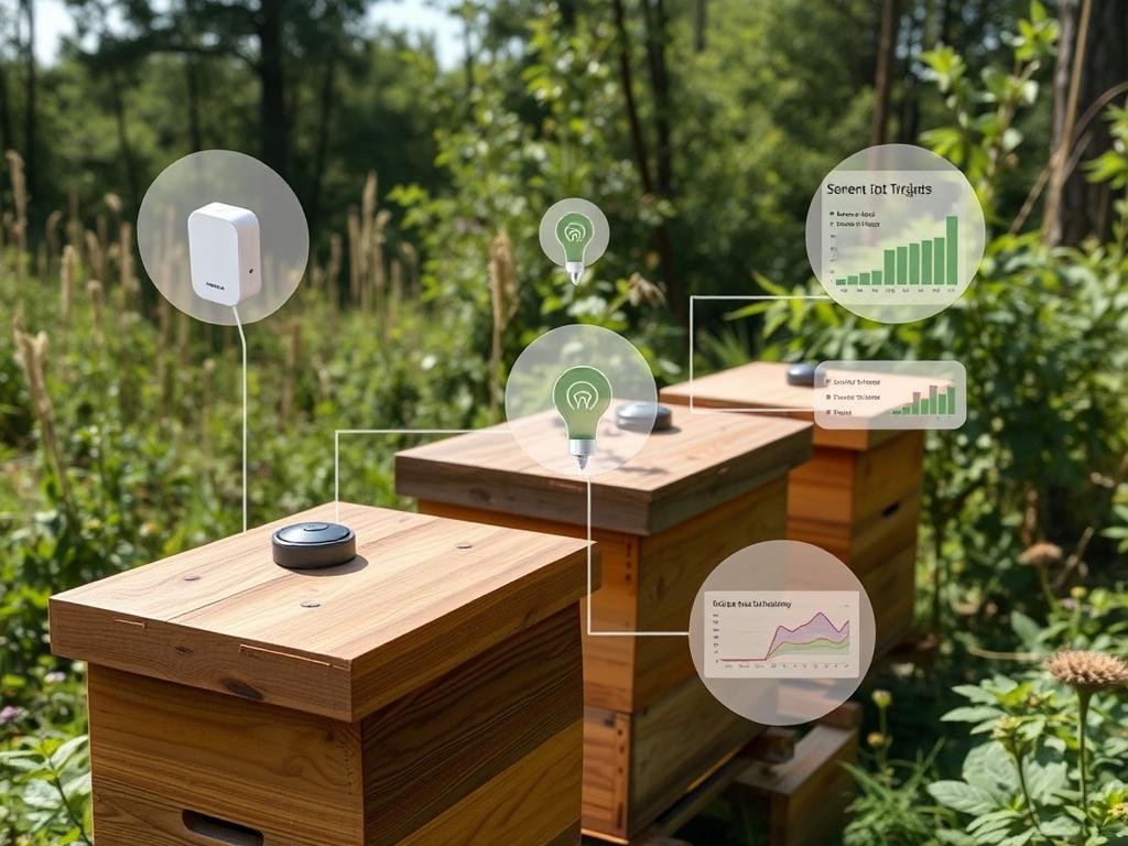 Generazione di un'immagine che rappresenta un sistema di monitoraggio IoT per alveari