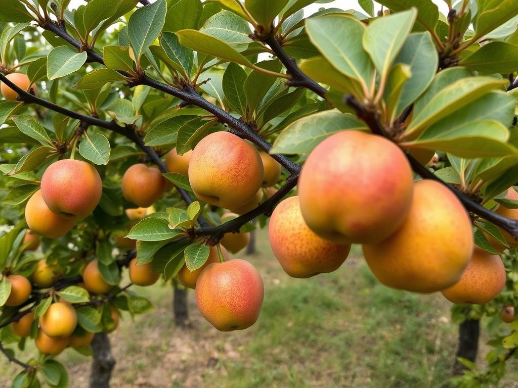 Immagina un frutteto con "Mele Cotogne" e "Susini"