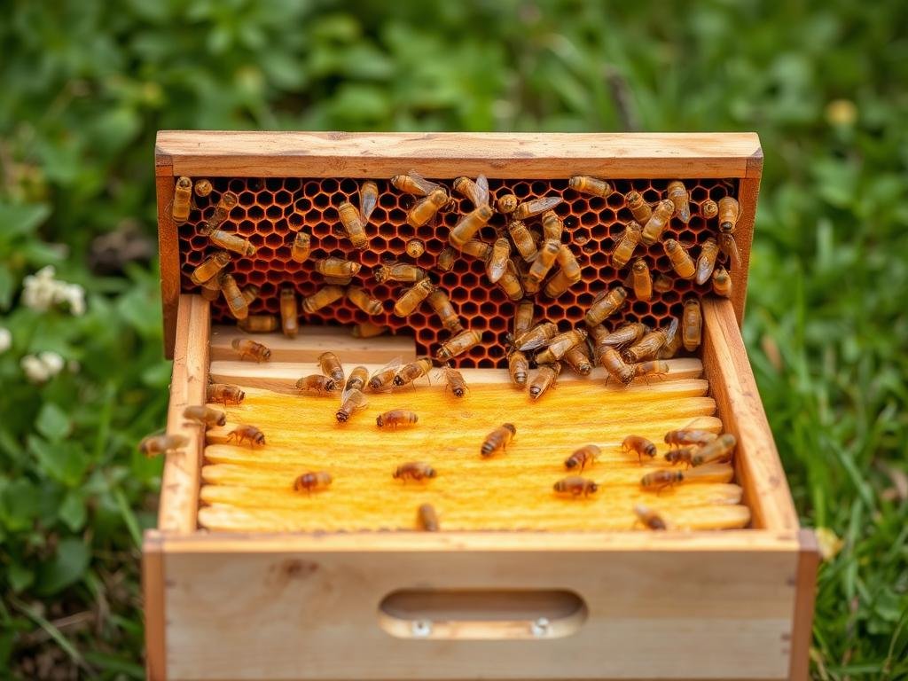 Immagine dell'arnia Langstroth con favi di miele