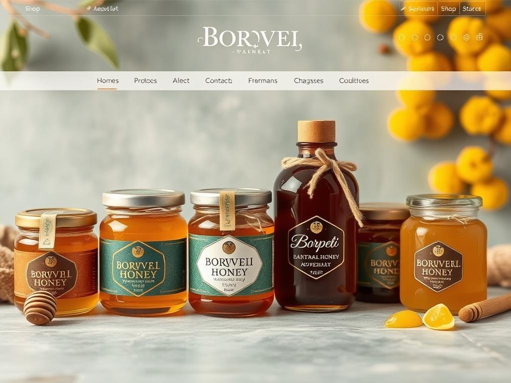 Immagine dello shop online Borvei.it con una varietà di mieli artigianali