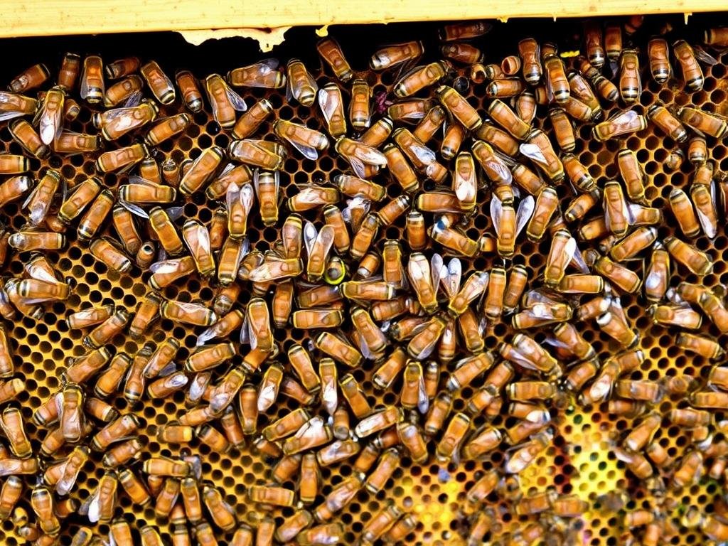 Immagine di api sane in un alveare trattato con metodi naturali