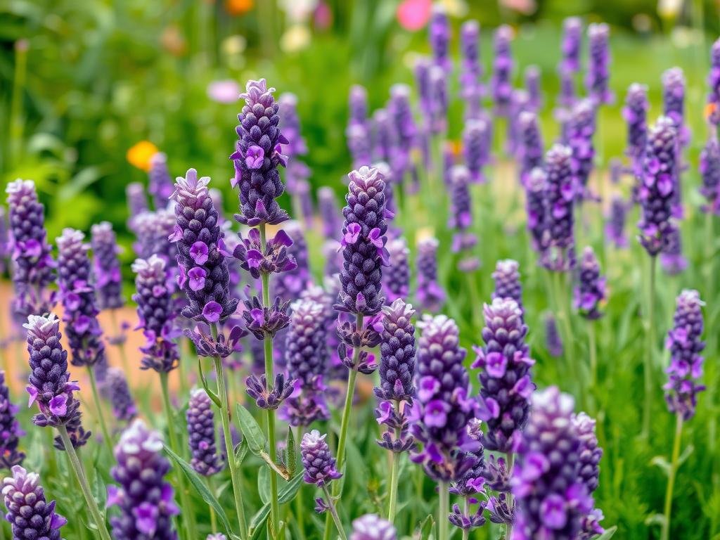 Immagine di un giardino con piante di lavanda