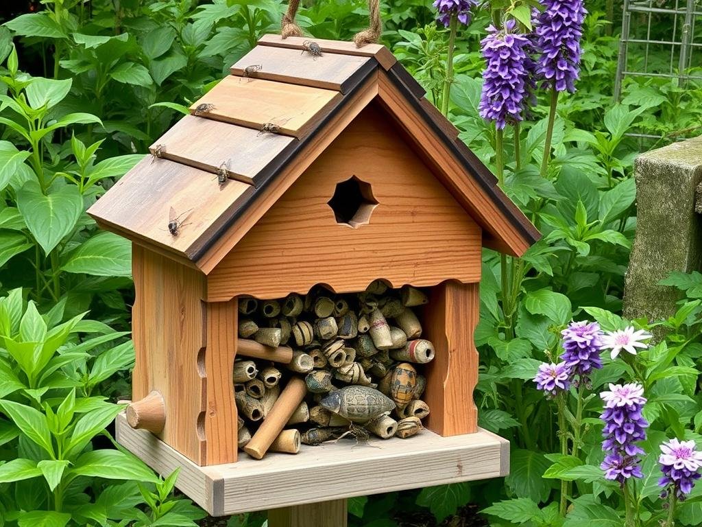 Immagine di una casetta per insetti nel giardino