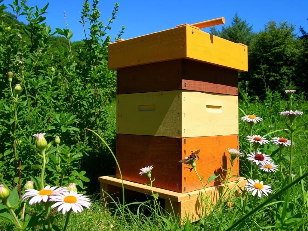 Immagine di un'arnia Top Bar in un ambiente naturale